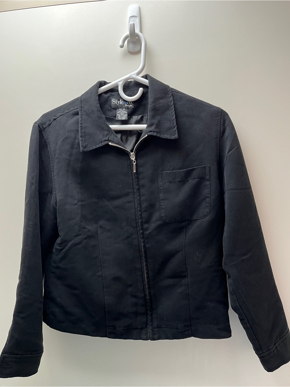LIGHTWEIGHT SUEDE LOOK & FEEL BLACK ZIP FRONT JACKET BLAZER